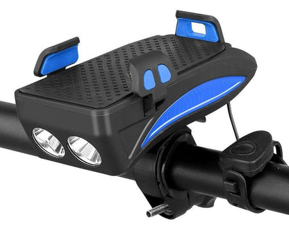 FietsPro 4-in-1 Fahrrad-Zubehör: LED-Licht, Powerbank, Klingel & Handyhalterung – Sicher durch den Herbst