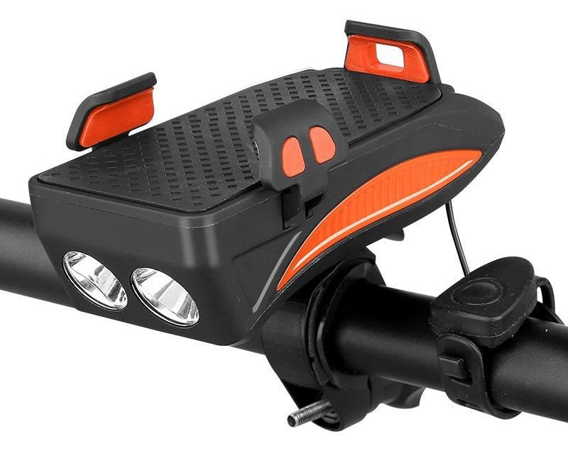 FietsPro 4-in-1 Fahrrad-Zubehör: LED-Licht, Powerbank, Klingel & Handyhalterung – Sicher durch den Herbst