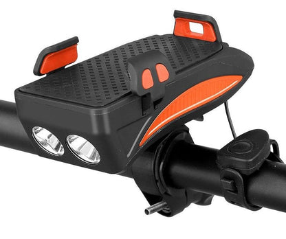 FietsPro 4-in-1 Fahrrad-Zubehör: LED-Licht, Powerbank, Klingel & Handyhalterung – Sicher durch den Herbst