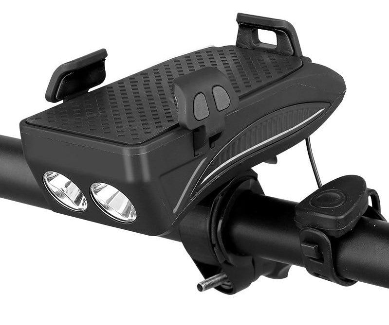 FietsPro 4-in-1 Fahrrad-Zubehör: LED-Licht, Powerbank, Klingel & Handyhalterung – Sicher durch den Herbst