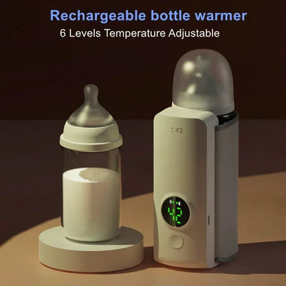 WarmEase Tragbarer Babyflaschenwärmer mit einstellbarer Temperatur – Kabellos & Wiederaufladbar