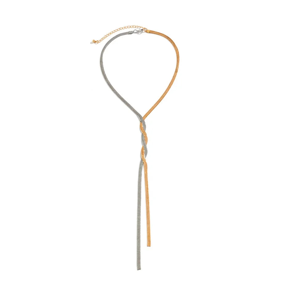 Elegante lange Flache Schlangen-Halskette für Damen – Vielseitiger Schmuck für jeden Anlass