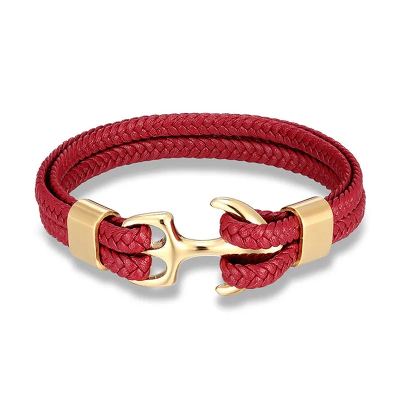 Marine Anker-Lederarmband – Stilvolles nautisches Accessoire für Männer und Frauen