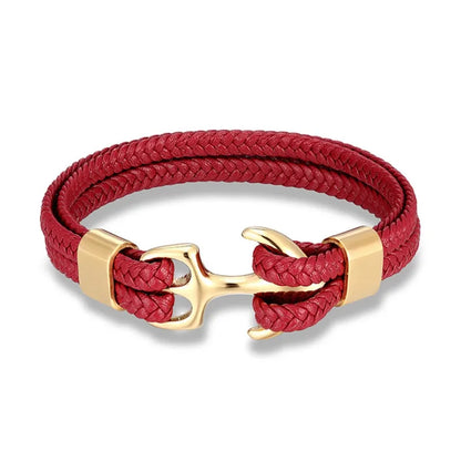 Marine Anker-Lederarmband – Stilvolles nautisches Accessoire für Männer und Frauen