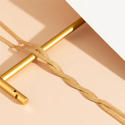 Elegante lange Flache Schlangen-Halskette für Damen – Vielseitiger Schmuck für jeden Anlass