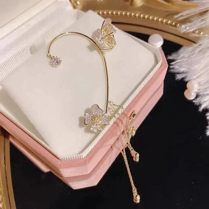 Funkelnde Zirkonia Schmetterlings-Ohrmanschetten ohne Piercing – Eleganter Schmuck für Damen