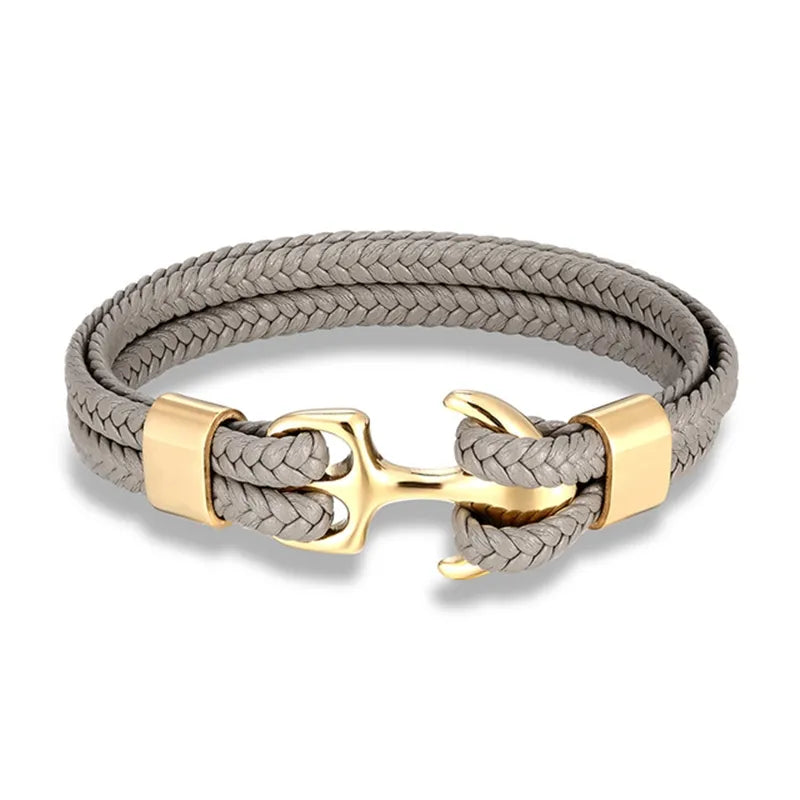 Marine Anker-Lederarmband – Stilvolles nautisches Accessoire für Männer und Frauen