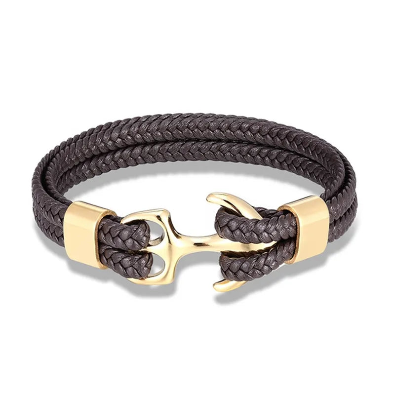 Marine Anker-Lederarmband – Stilvolles nautisches Accessoire für Männer und Frauen