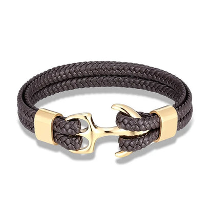 Marine Anker-Lederarmband – Stilvolles nautisches Accessoire für Männer und Frauen