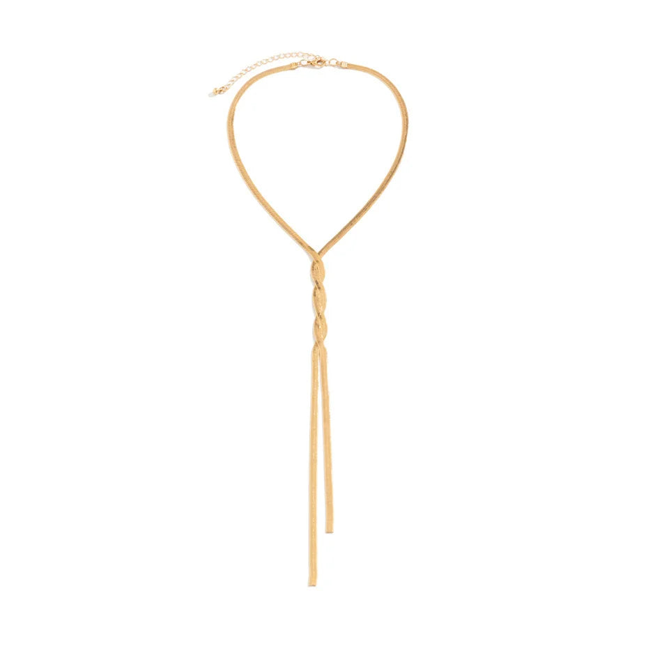 Elegante lange Flache Schlangen-Halskette für Damen – Vielseitiger Schmuck für jeden Anlass