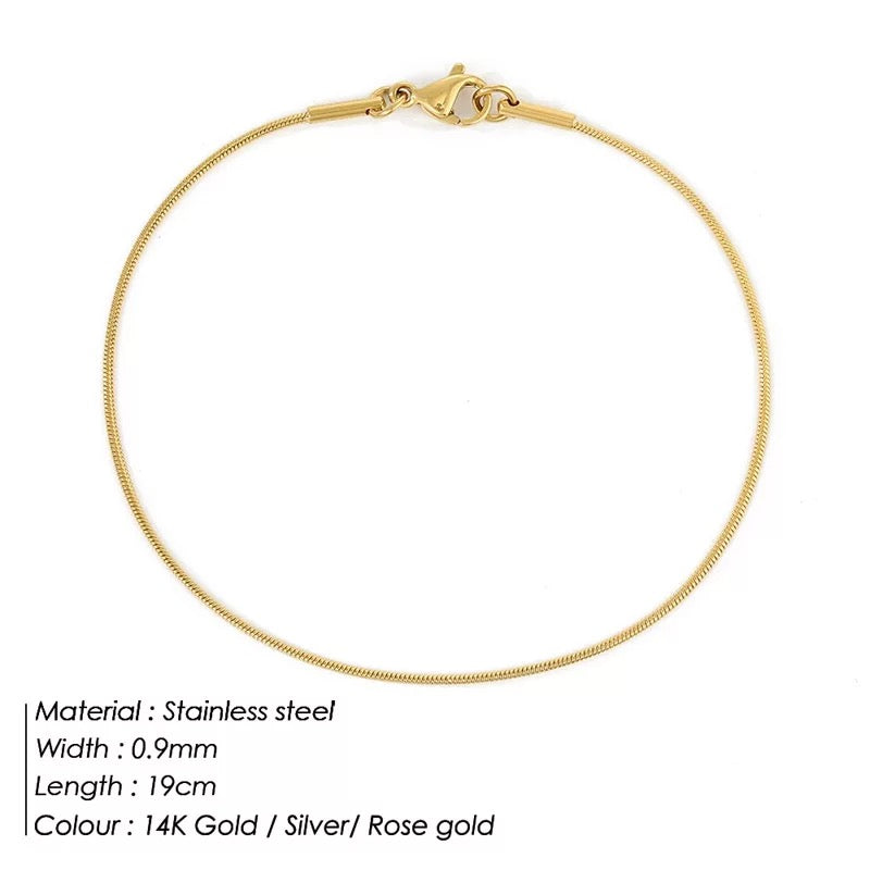 Elegantes Minimalistisches Armband mit Schlangenverschluss | Hochwertiger Stahl | Verschiedene Ausführungen