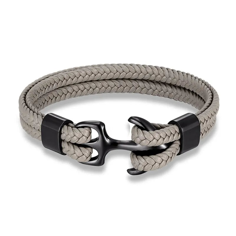 Marine Anker-Lederarmband – Stilvolles nautisches Accessoire für Männer und Frauen