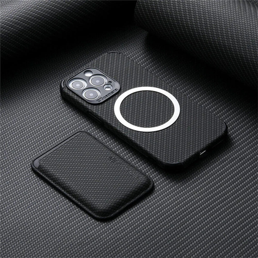 TitanWallet: Premium MagSafe Carbonfaser-Telefonhülle mit integriertem Portemonnaie für iPhone