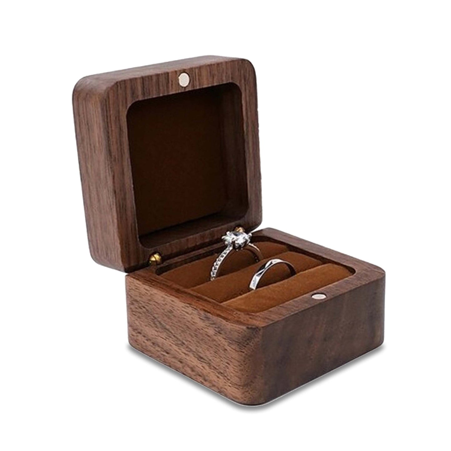 Hochwertige Holz-Schmuckschatulle für Ringe und Ohrringe | Elegante Aufbewahrung