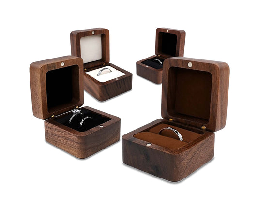 Hochwertige Holz-Schmuckschatulle für Ringe und Ohrringe | Elegante Aufbewahrung