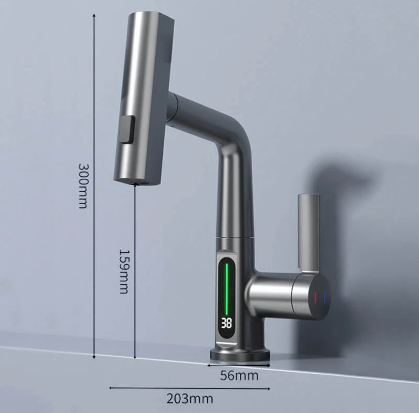 WaterMaster: Der Vielseitige LED-Wasserhahn für Küche & Bad – 360° drehbar, 5 Strahlmodi & Temperaturanzeige