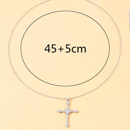Luxuriöse Kreuz-Halskette mit Zirkon-Kristall-Anhänger | Eleganz & Selbstausdruck