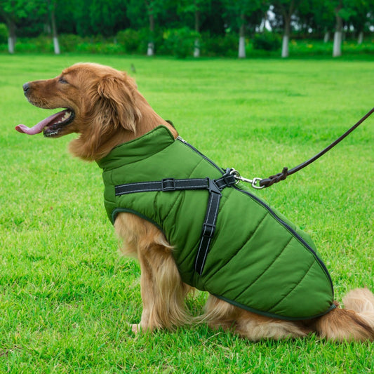 WarmHarness | Hochwertiger Hundemantel mit integriertem Geschirr für Wärme und Sicherheit