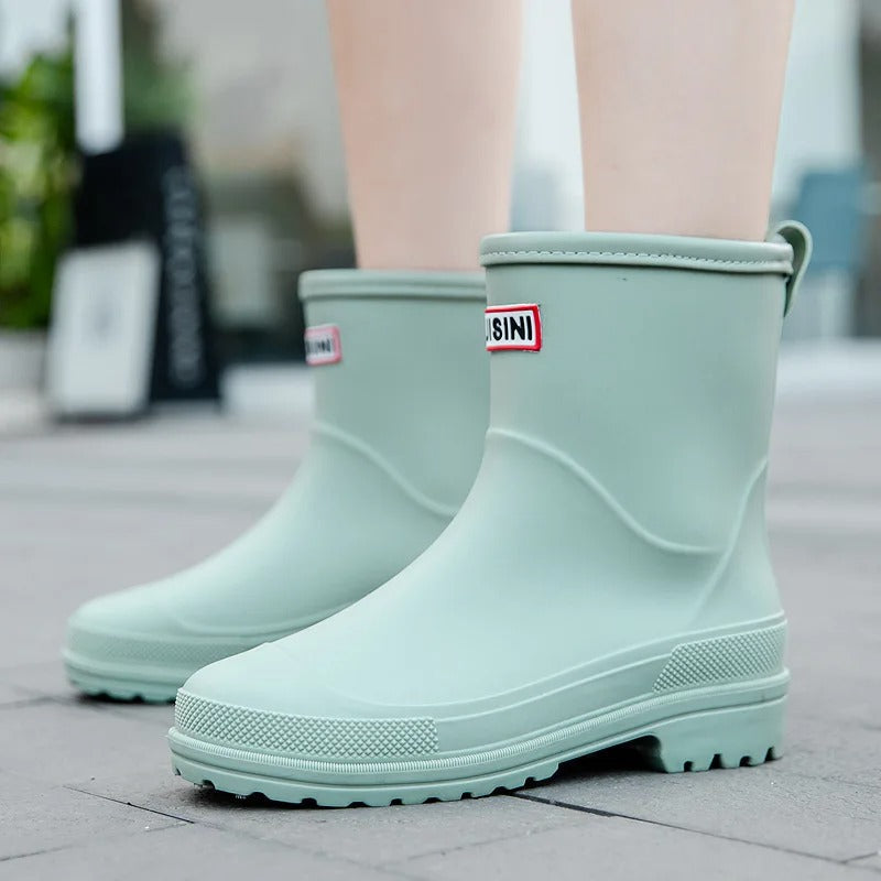 Modische Damen-Regenstiefel für den Herbst: Wasserdichte, halbhohe Gummistiefel mit rutschfester Sohle für maximalen Komfort und Stil