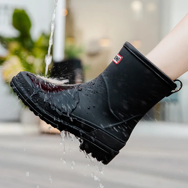 Modische Damen-Regenstiefel für den Herbst: Wasserdichte, halbhohe Gummistiefel mit rutschfester Sohle für maximalen Komfort und Stil