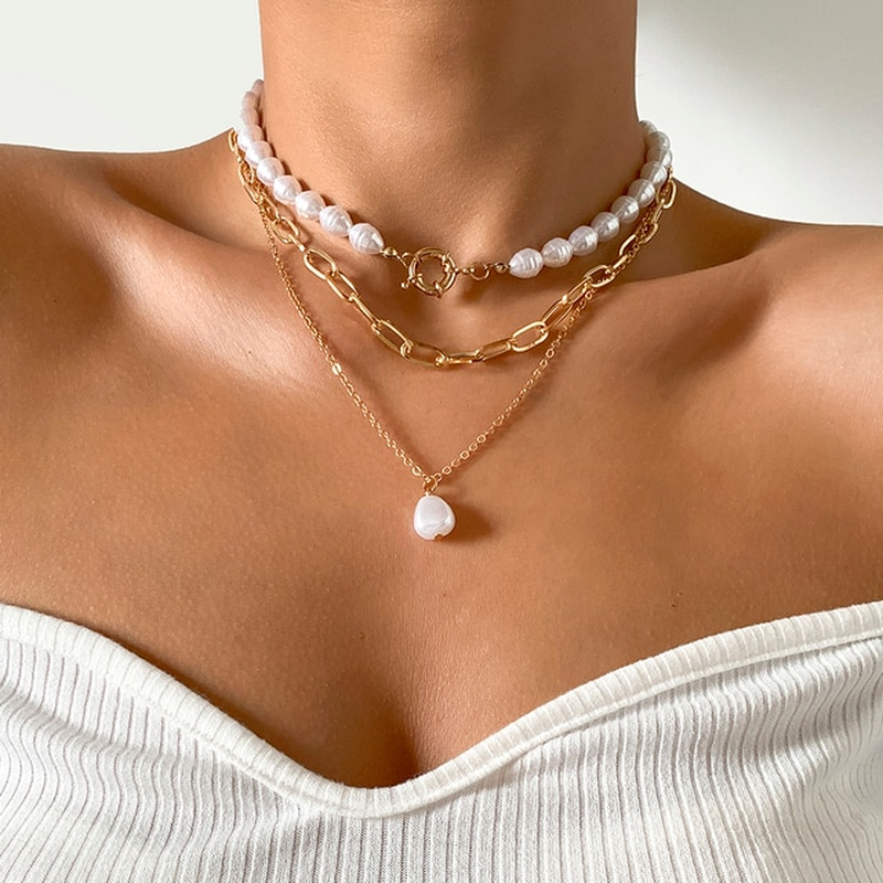 Elegante Vintage-Mehrschichtige Perlenkette - Zeitloser Stil und Luxus