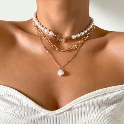 Elegante Vintage-Mehrschichtige Perlenkette - Zeitloser Stil und Luxus