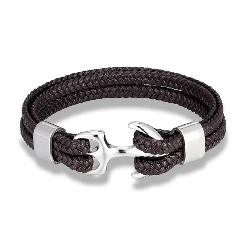 Marine Anker-Lederarmband – Stilvolles nautisches Accessoire für Männer und Frauen