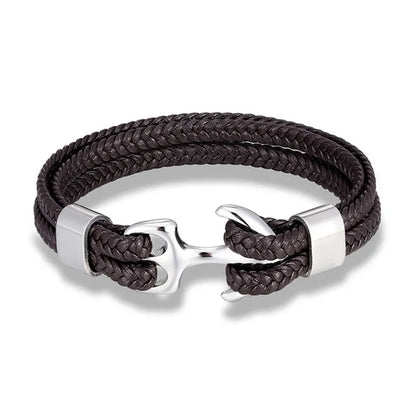 Marine Anker-Lederarmband – Stilvolles nautisches Accessoire für Männer und Frauen
