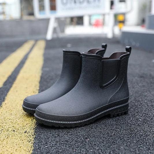 Elegante Wasserdichte Herbst-Regenstiefel für Herren – Stilvolle Halbhohe Gummistiefel mit Komfort