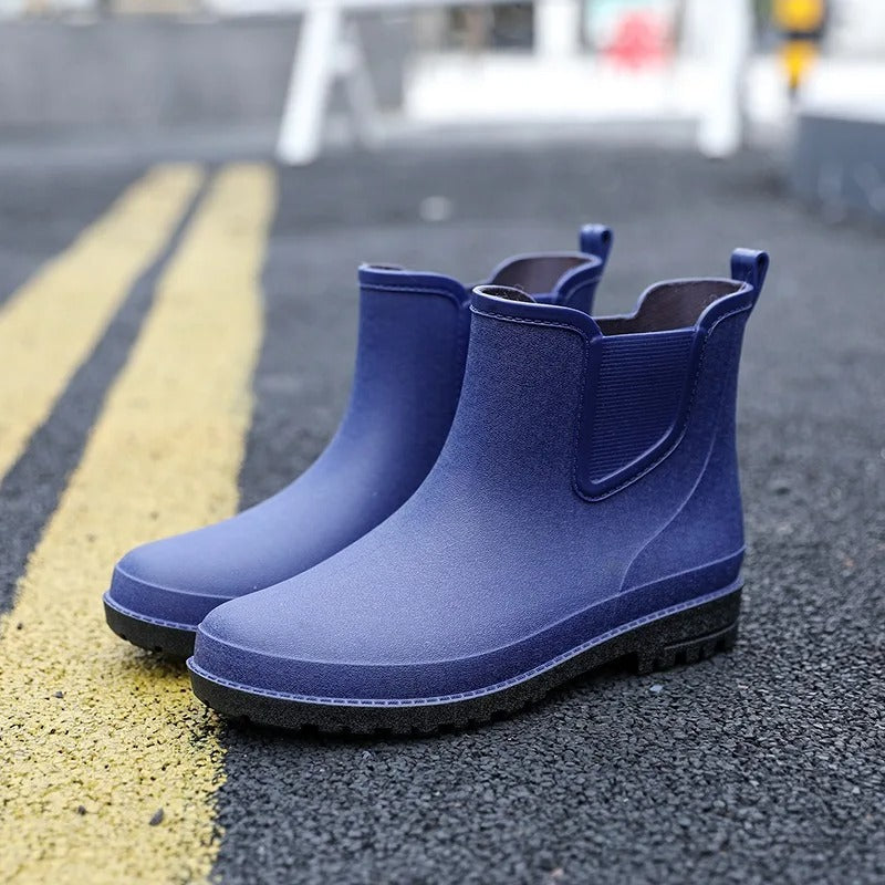 Elegante Wasserdichte Herbst-Regenstiefel für Herren – Stilvolle Halbhohe Gummistiefel mit Komfort