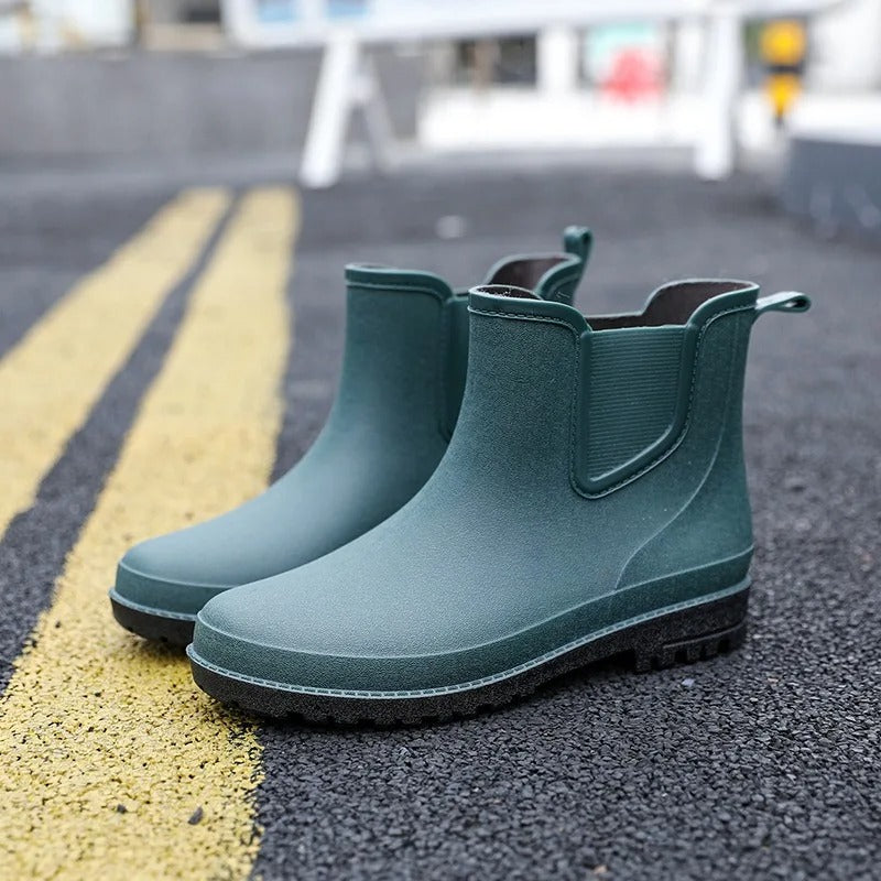 Elegante Wasserdichte Herbst-Regenstiefel für Herren – Stilvolle Halbhohe Gummistiefel mit Komfort