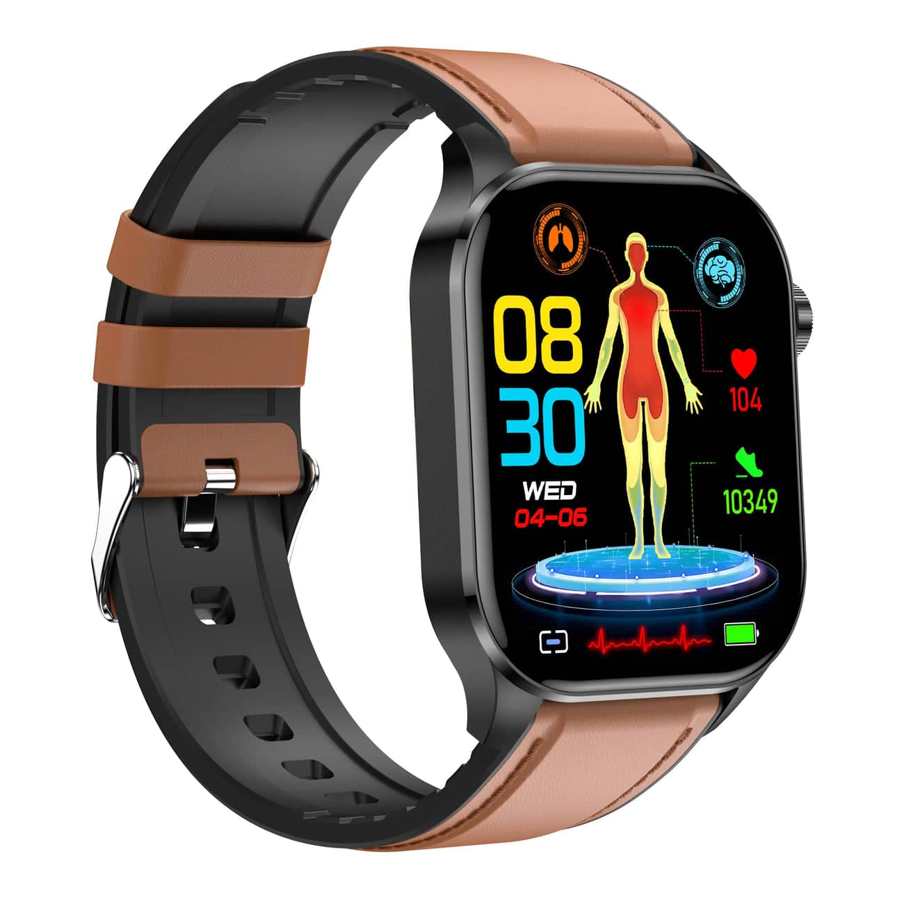 Umfassende Gesundheits-Smartwatch: EKG, Blutdruck, Fitness-Tracking | Für iOS & Android