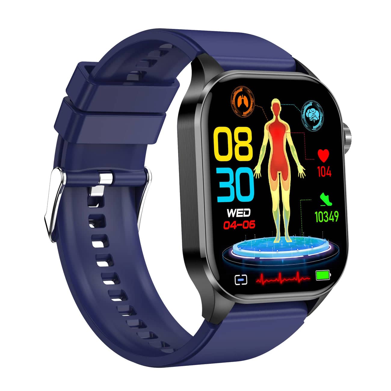 Umfassende Gesundheits-Smartwatch: EKG, Blutdruck, Fitness-Tracking | Für iOS & Android