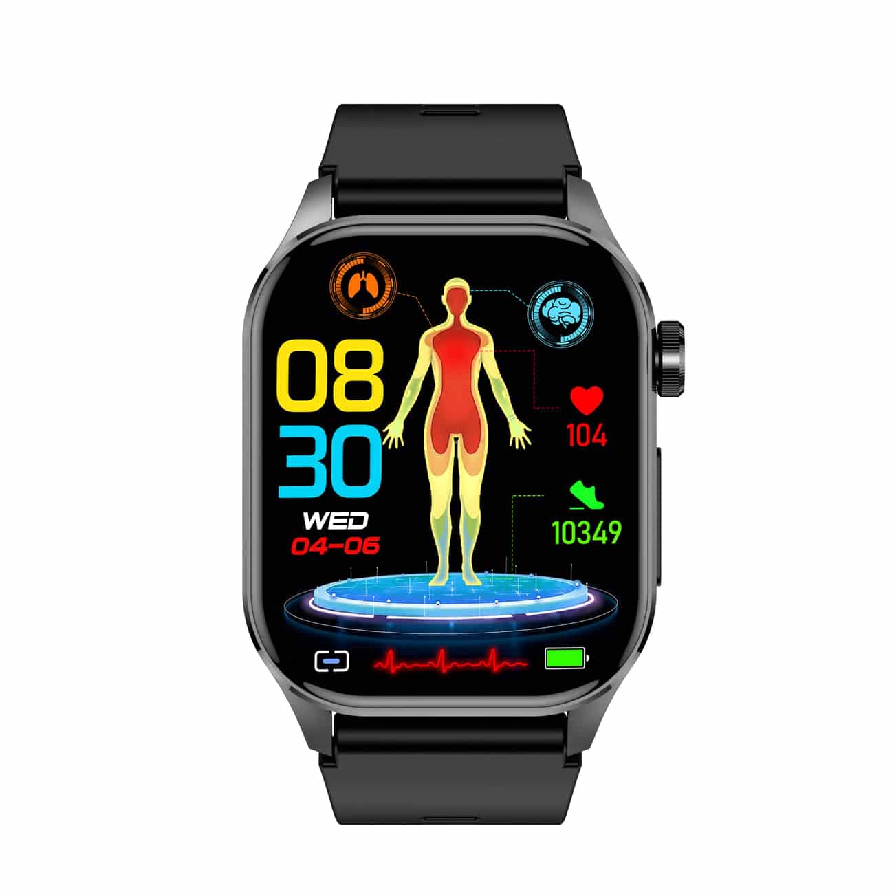 Umfassende Gesundheits-Smartwatch: EKG, Blutdruck, Fitness-Tracking | Für iOS & Android